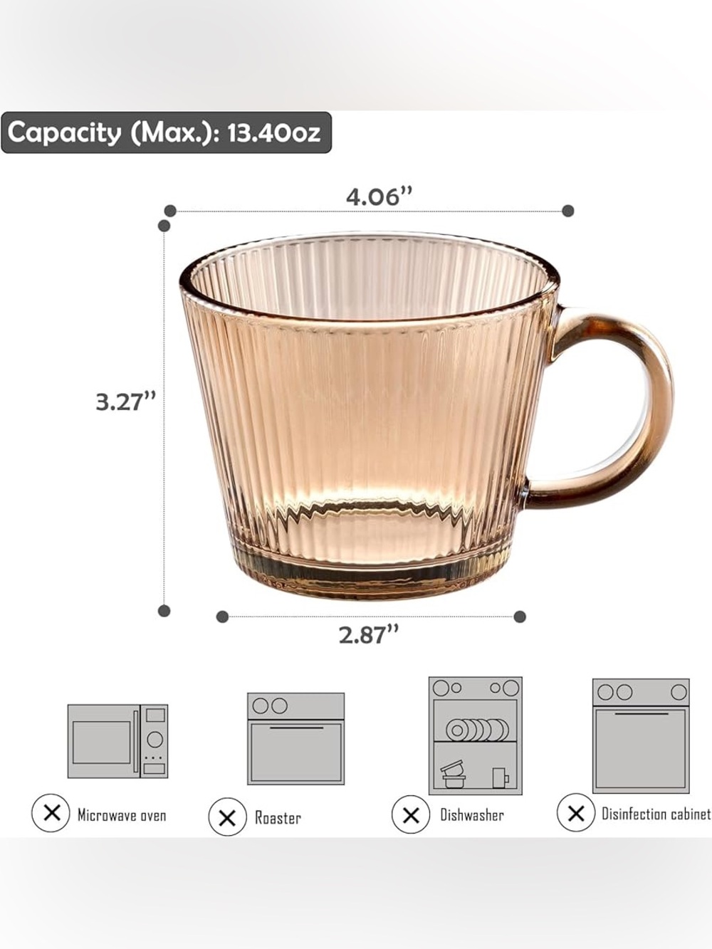 2pcs Glass Coffee Mug Set - Picture 2 of 6